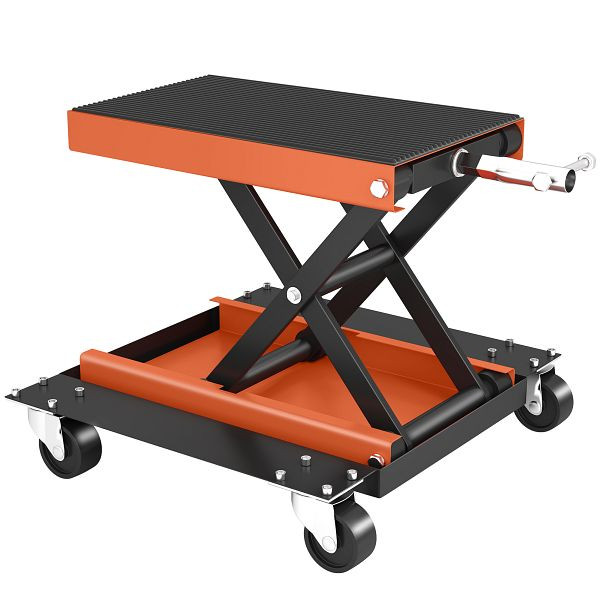 HOMCOM Motorradheber 500 kg Belastbar Motorradhebebühne 135-390 mm Höhenverstellbar Stahl Orange, C30-051V00OG