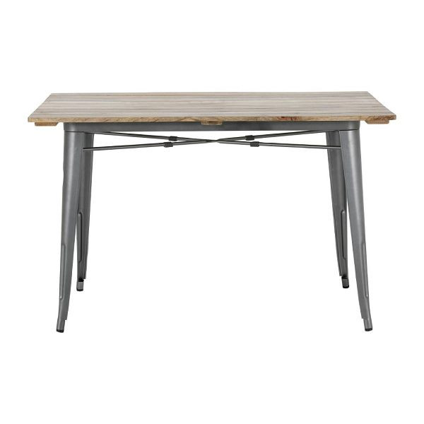 Bolero Bistro Esstisch Latten-Mangoholzplatte Gunmetal 1200mm, HZ811
