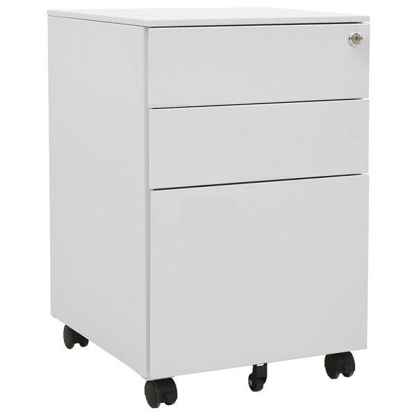 vidaXL Aktenschrank mit Rollen Hellgrau 39x45x60 cm Stahl, 335979