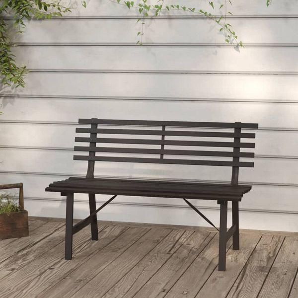 vidaXL Gartenbank 110 cm Stahl Schwarz, 317135, 8720286662120