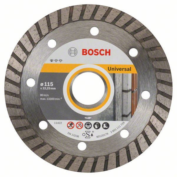 Bosch Diamanttrennscheibe Standard for Universal Turbo, 115x22,23x2x10 mm, 2608602393