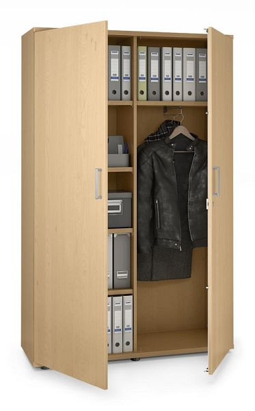 Deskin Garderobenschrank MULTI MODUL-PRO, Buchedekor, B 1200 x H 1890 x T 420 mm, 351934