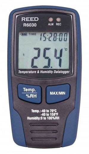 REED Temperatur / Feuchtigkeit Datenlogger -40 bis 158°F (-40 bis 70°C), 0-100%RH, R6030