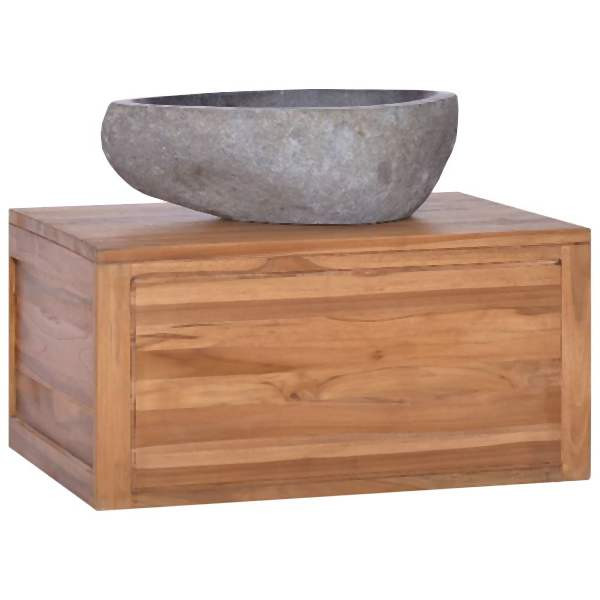 vidaXL Wand-Badschrank 60x45x30 cm Teak Massivholz, 320437