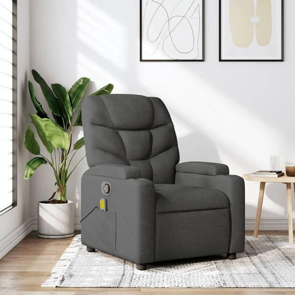 vidaXL Massagesessel Dunkelgrau Stoff, Füllmaterial: Schaumstoff, PP-Faser, 372454