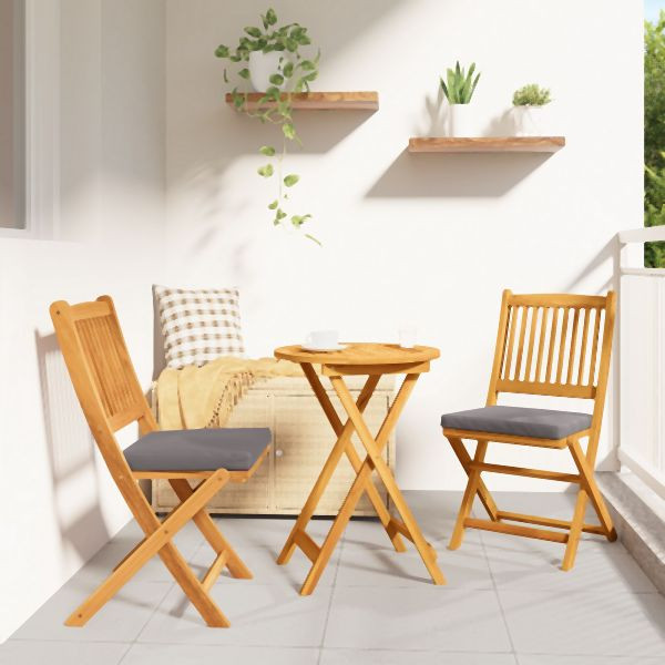 vidaXL 3-teiliges Garten Bistro Set - solides Akazienholz, 42000949