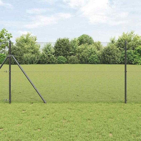 vidaXL Geschweißter Drahtzaun Grau 1,4 x 25 m Stahl, 42005222