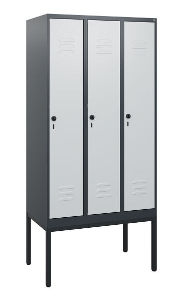 C+P Umkleidespind Classic PLUS, Gestell, 3 Abteile, 1950x900x500mm, 7016/7035, Drehriegel, 0800305-30 S10013