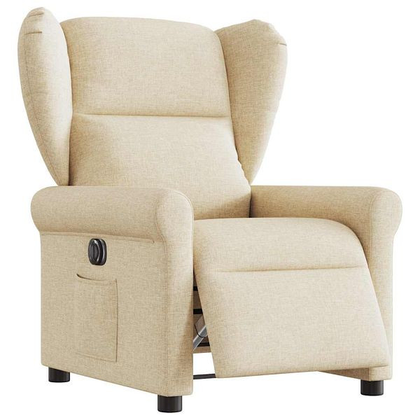 vidaXL Relaxsessel Elektrisch Creme Stoff, 3303362, 8721102963445