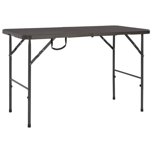 vidaXL Gartentisch Klappbar Braun 120x60x74 cm HDPE Rattan-Optik, 44553