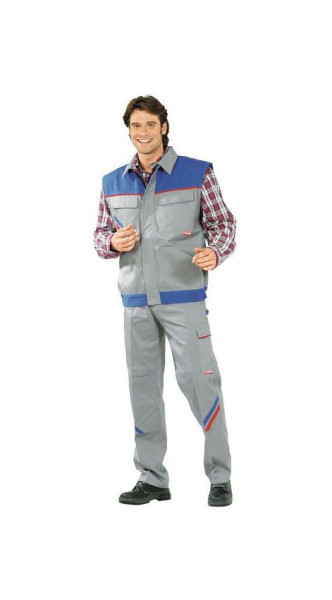 Planam Highline Weste, zink/kornblumenblau/rot, Größe 4XL, 2363068