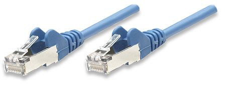 INTELLINET Netzwerkkabel, Cat5e, F/UTP, RJ45 Stecker / RJ45 Stecker, 10,0 m, Blau, 332071