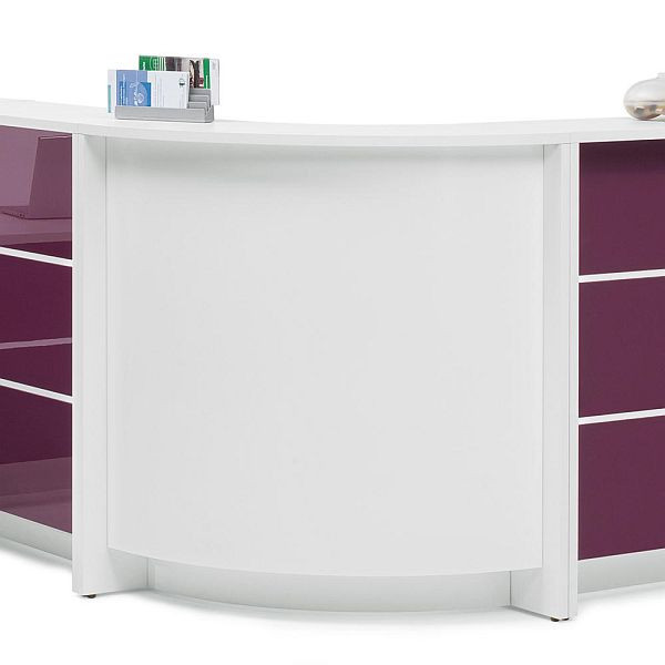 Deskin Theken-Eckelement 90° außen ELINUS, Dekor weiß, Front Metall weiß gepulvert, B 780 x T 780 x H 1085 mm, 257958