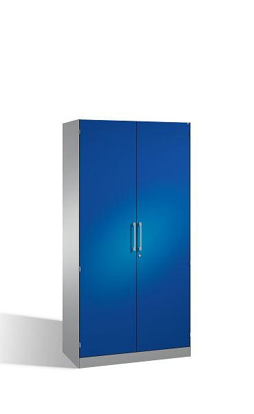 C+P Flügeltürenschrank Asisto, H1980xB1000xT435mm, Farbe: Weißaluminium / Enzianblau, Bügelgriff, 5 OH, 141002-000 S10101