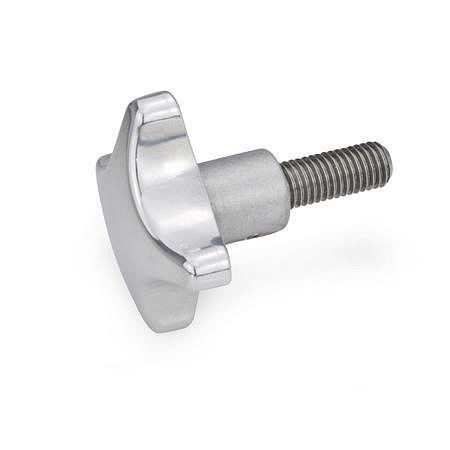 Ganter Kreuzgriffschrauben, Aluminium, Edelstahl-Gewindestift (GN 6335.5-AP-40-M8-30), VE: 10 Stück, 6335.5-AP-40-M8-30