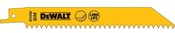 DeWalt BI-Metall Spezial Säbelsägeblätter (Baustellen-Blatt) / Gesamtlänge: 152mm / Zahnteilung: 1.8mm, VE: 5 Stück, DT2356-QZ