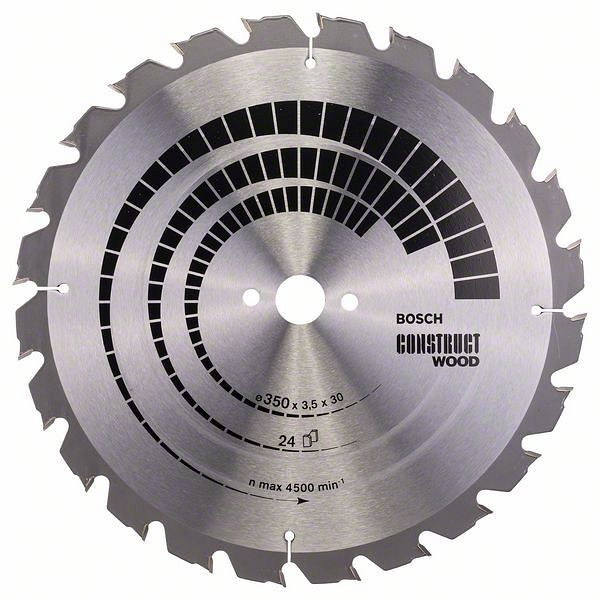 Bosch Kreissägeblatt Construct Wood, 350 x 30 x 3,5 mm, 24, 2608640692