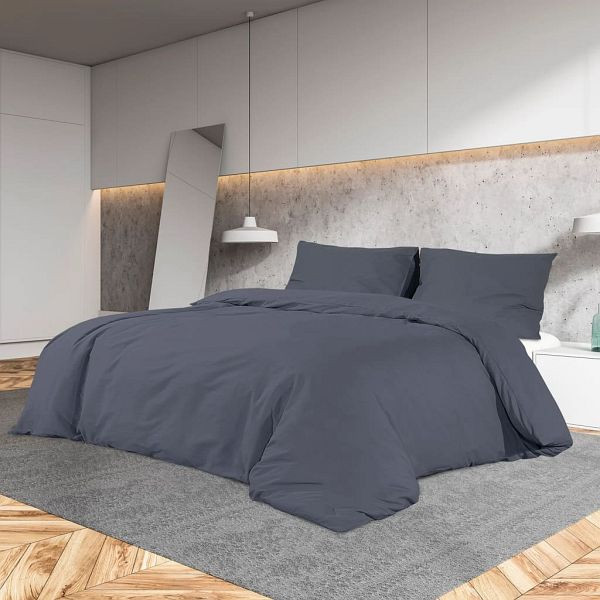 vidaXL Bettwäsche-Set Anthrazit 200x200 cm Leichte Mikrofaser, 135935