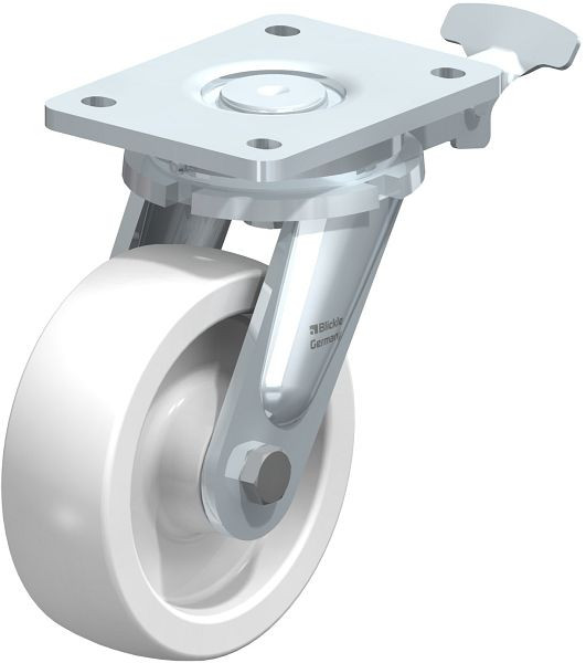 Blickle LO-SPO 150G-RI4 Stahlgeschweißte Schwerlast-Lenkrolle, Polyamid, Weiß, 355644