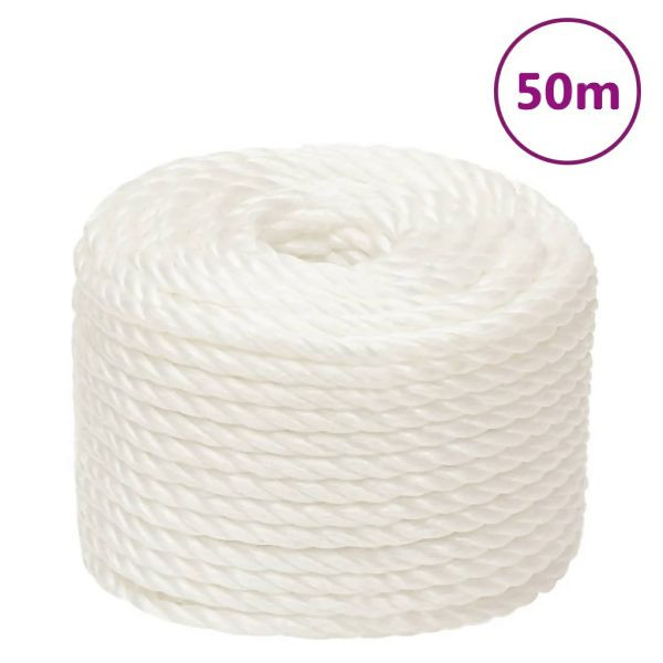 vidaXL Arbeitsseil Weiß 24 mm 50 m Polypropylen, 153072