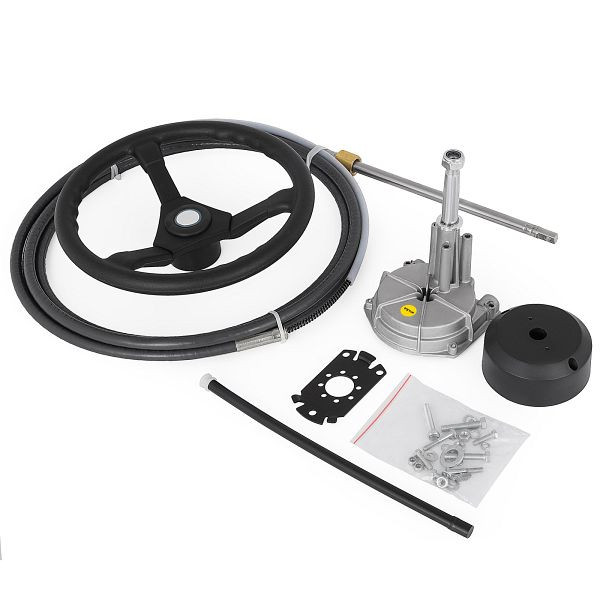 VEVOR Hydraulische Lenkung Außenborder mit Kabel 3,96 m SS13713 und Lenkrad 34,3 cm, für Boote, Bootszubehör für Reisen, XWYYFXB13YCDFXP01V0