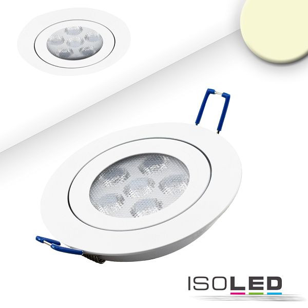 ISOLED LED Einbaustrahler, weiß, 15W, 72°, rund, warmweiß, dimmbar, 112390