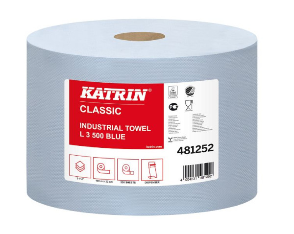 Katrin Putzpapier - Classic L 3 blue Laminated, 22,0 x 36,0 cm, 3-lagig, 481252