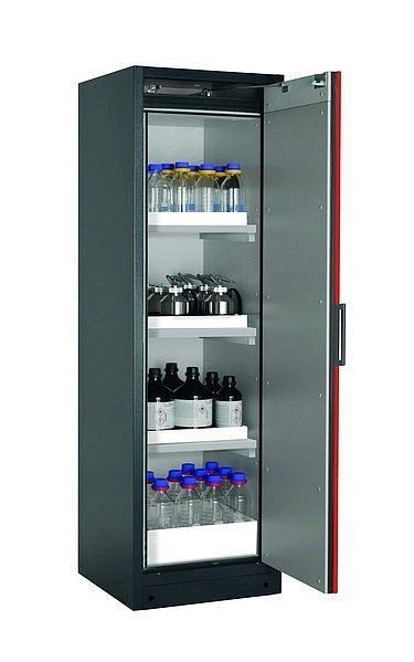 asecos Sicherheitsschrank Q-CLASSIC-90, Q90.195.060.R in verkehrsrot RAL 3020 mit 3x Wannenboden Standard (Polypropylen), 30073-046-33417