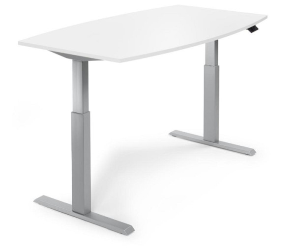 Deskin Sitz-/ Stehbesprechungstisch, höhenverstellbar, Weiß, 2000 x 1000 x 715-1205 mm, 286987