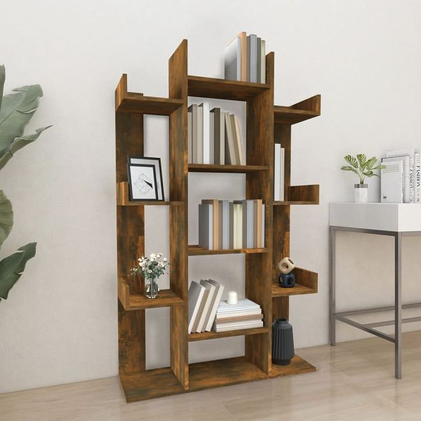 vidaXL Bücherregal Räuchereiche 86x25,5x140 cm Holzwerkstoff, 816002