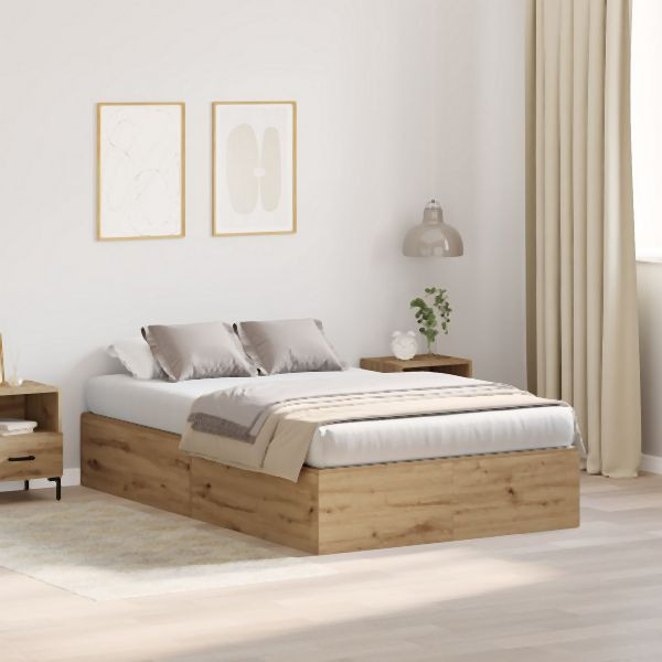 vidaXL Stauraumbettgestell Artisan Eiche 120x200 cm, 3335372
