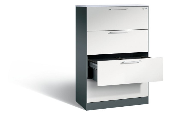 C+P Schubladenschrank Asisto, H1310xB800xT435 mm, Anthrazit/Grau/DBS Hellgrau, 146023-412 S10226