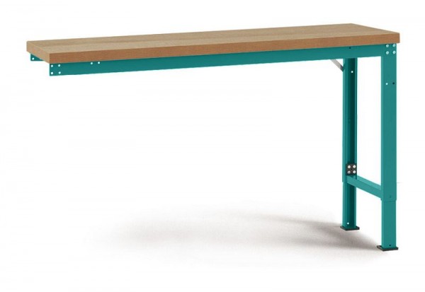 Manuflex Anbauwerkbank PROFI Spezial mit Multiplexplatte, BxTxH = 1250 x 700 x 740-1040 mm, Wasserblau, WP7004.5021
