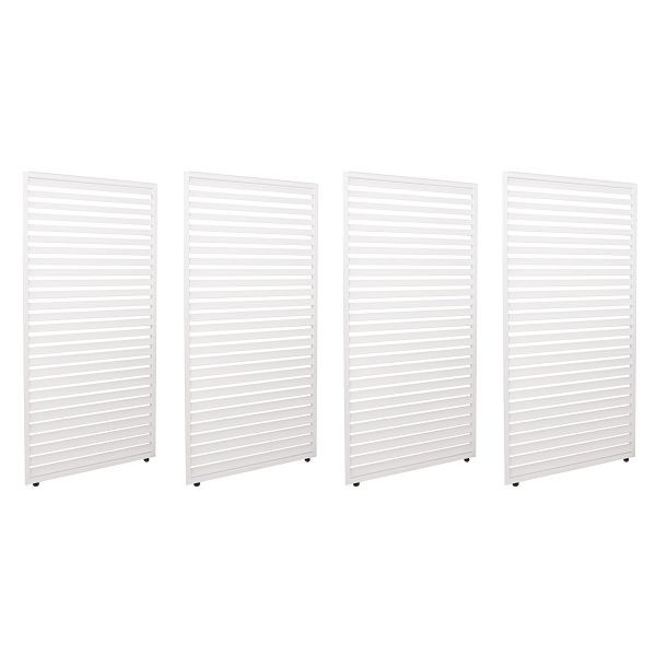 Mendler 4er-Set Aluminium Paneele für Pergola HWC-L46, Terrassenüberdachung, Lamellenpaneel Modul, 204x369cm, weiß, 110516+110517