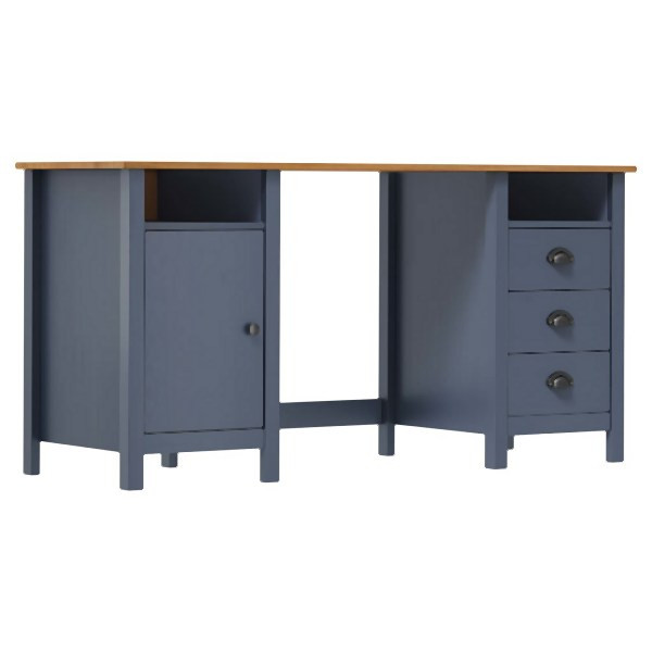 vidaXL Schreibtisch Hill Grau 150x50x74 cm Massivholz Kiefer, 289001