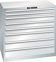 LISTA Schubladenschrank 54x36E (BxTxH) 1023x725x1000mm AUTO Lock, Lichtgrau, 8 Schubladen, Fronthöhen: 75 - 150 mm, 78.294.020.A
