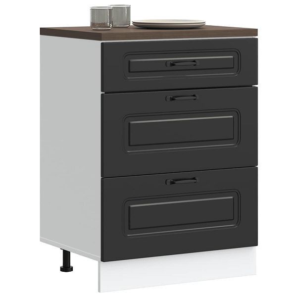 vidaXL Küchenunterschrank Kalmar Schwarz Holzwerkstoff, 854280
