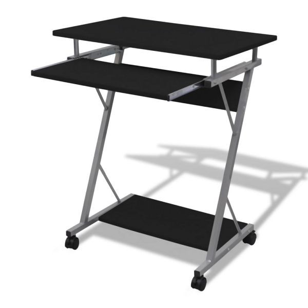 vidaXL Computertisch Computerwagen PC Tisch Bürotisch Laptop Rollen schwarz, 20051