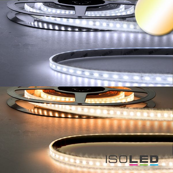 ISOLED LED CRI923/950 CCT Flexband, 24V DC, 10W ww + 10W kw, IP68, 5m Rolle, 240 LED/m, 114987