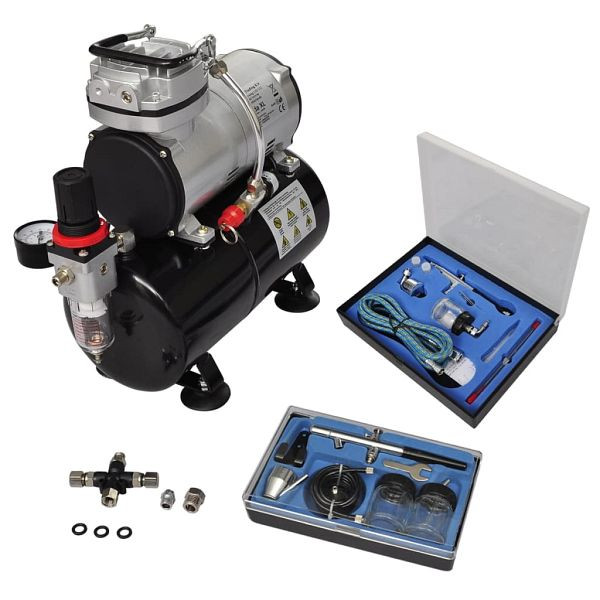 vidaXL Profi Airbrush Komplett-Set mit 2 Pistolen, 140285