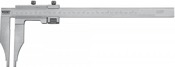 Vogel Germany Werkstatt-Messschieber, DIN 862, 300 mm / 12 inch, mit Feineinstellung, ohne Messspitzen, 150 mm, 200533-1