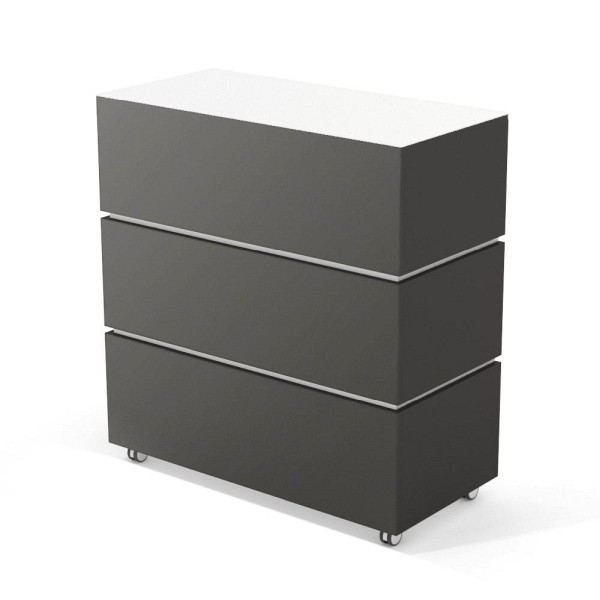 Deskin Theke LITTLE PEARL, Dekor anthrazit, B 1060 x T 505 x H 1133 mm, 288144