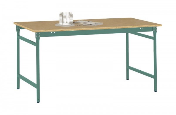 Manuflex Beistelltisch BASIS stationär mit Multiplex-Tischplatte in Graugrün HF 0001, BxTxH: 1250 x 600 x 780 mm, graugrün, BB3035.0001