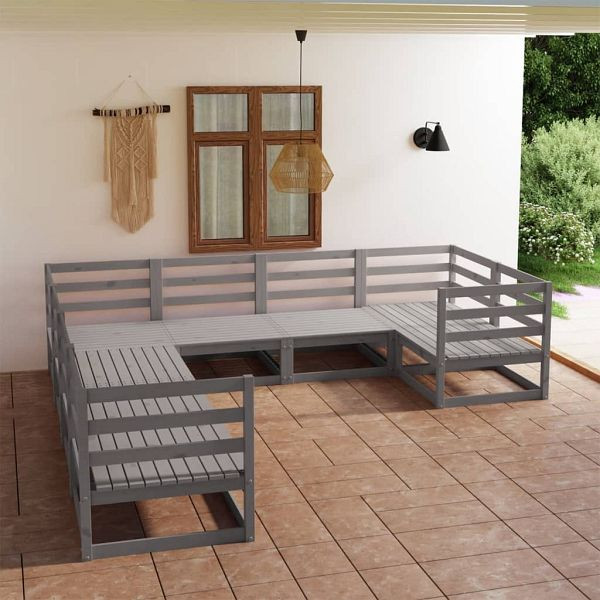 vidaXL 8-teilig Garten-Lounge-Set Massivholz Kiefer, 3075976