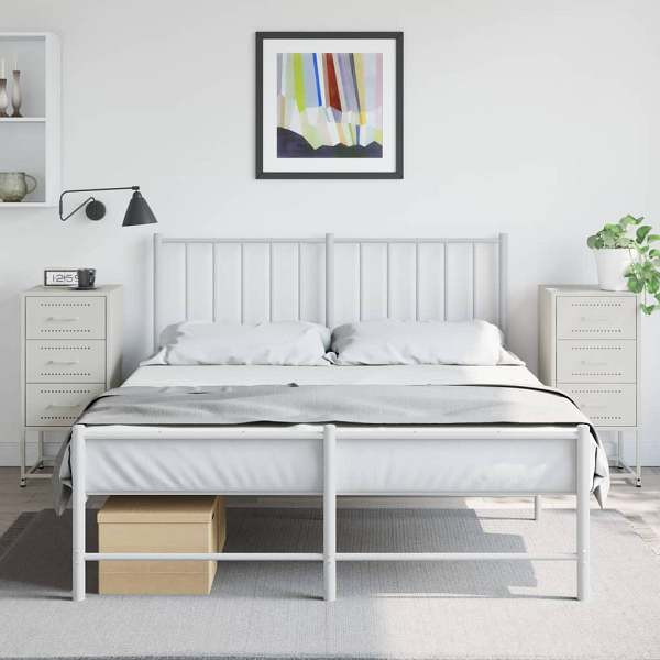 vidaXL Nachttische 2 Stück Weiß 36x39x78 cm Stahl, 846589