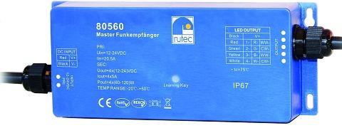 rutec Master Funkempfänger IP67 24V 480W für VARDAflex 4x1 Kanal 4 Adressen, 80560