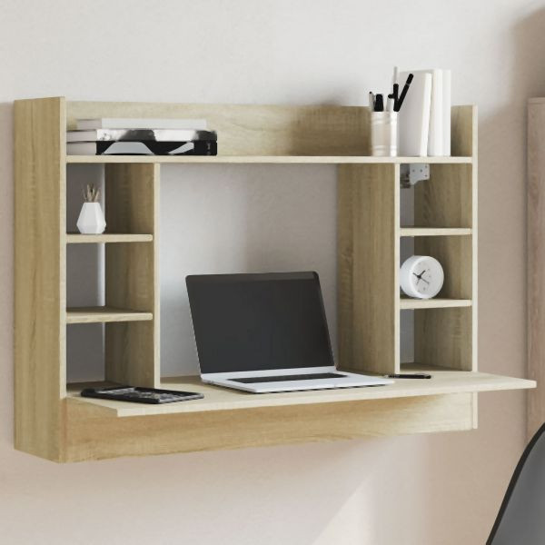 vidaXL Wand-Schreibtisch Sonoma Eiche 105x48x75 cm Holzwerkstoff, 847970