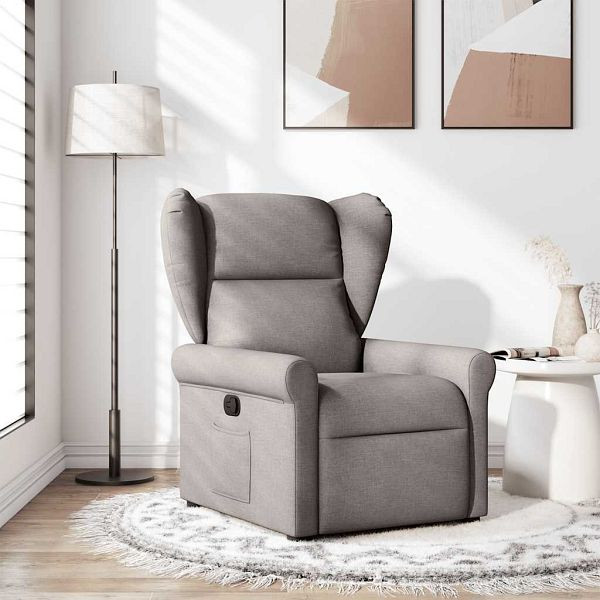 vidaXL Relaxsessel Taupe Stoff, manuelle Liegefunktion, 4015663, 8721158336699