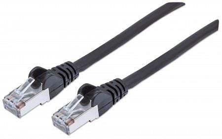 INTELLINET Netzwerkkabel mit Cat7-Rohkabel, S/FTP, Cat6a-Stecker, LS0H, 20 m, schwarz, 741163