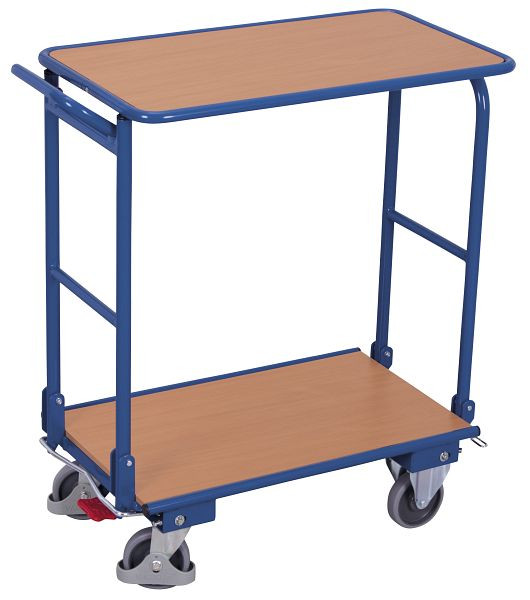 VARIOfit Klappbügelwagen mit 2 Etagen, Ladefläche: 720 x 450 mm, RAL 5010 enzianblau, sw-450.836